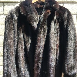 Vintage Mink Fur coat, black, size 4